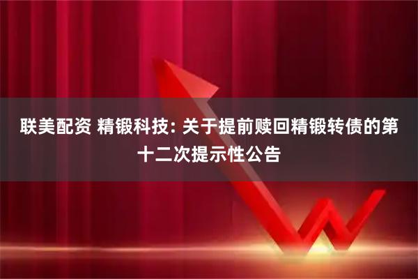 联美配资 精锻科技: 关于提前赎回精锻转债的第十二次提示性公告